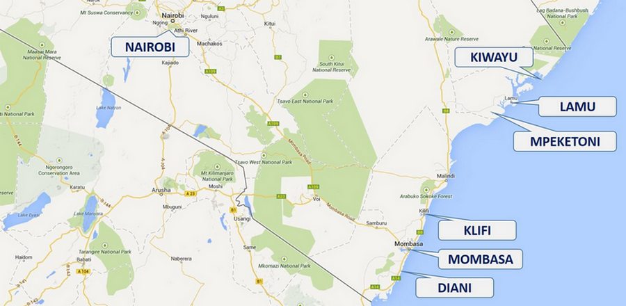 Mapa Kenii