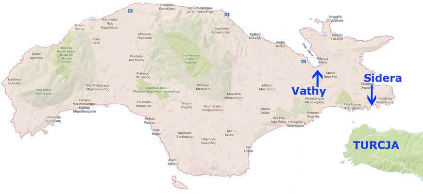 Mapa Samos