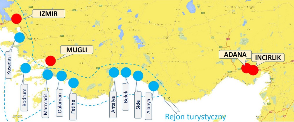 Mapa Turcji