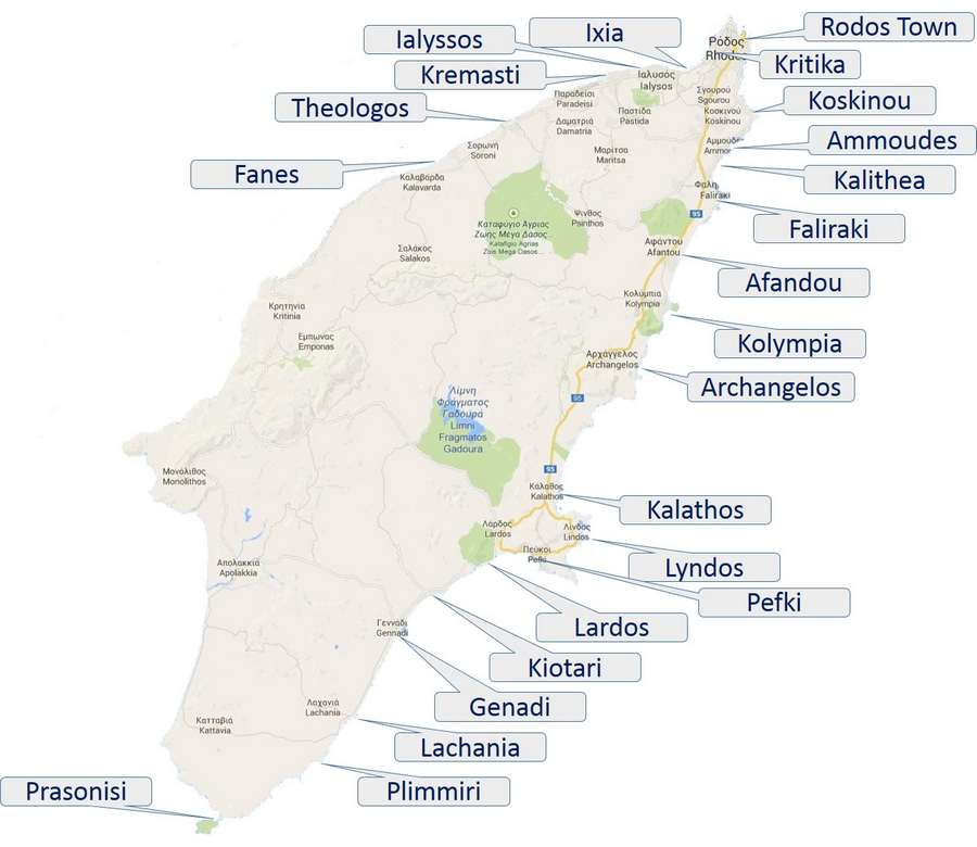 Mapa Rodos